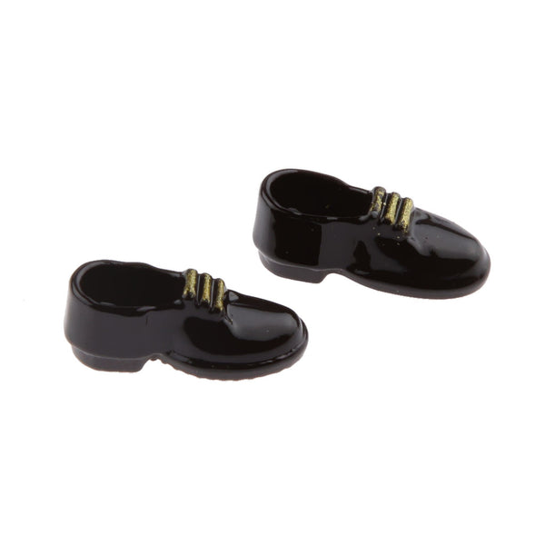 Men's Black Shoes for Dollhouse Doll
